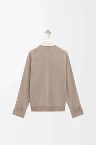Hybridskjorta i bomull och ull Vit/beige