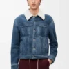 Jacka i shearling Vit/Indigoblå Jacka i shearling Vit/Indigoblå