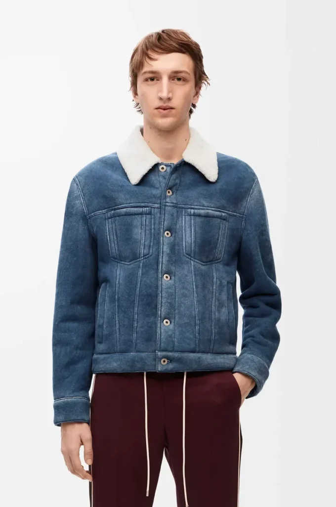 Jacka i shearling Vit/Indigoblå Jacka i shearling Vit/Indigoblå