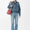 Jacka med dragkedja i denimblått Jacka med dragkedja i denimblått
