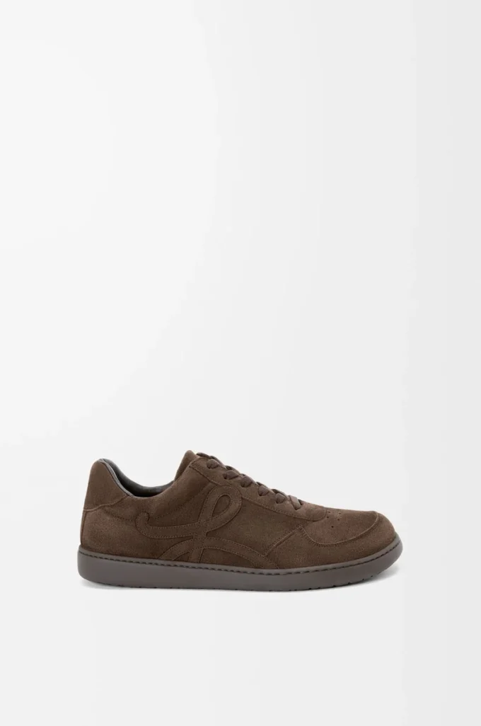 Jambo-sneakers i kalvskinnsmocka Mörkbrun