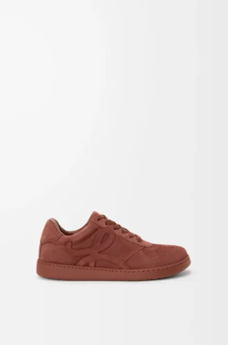Jambo-sneakers i kalvskinnssuede, bränd röd