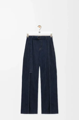 Jeans med bälte i denim Indigo Blue Jeans med bälte i denim Indigo Blue