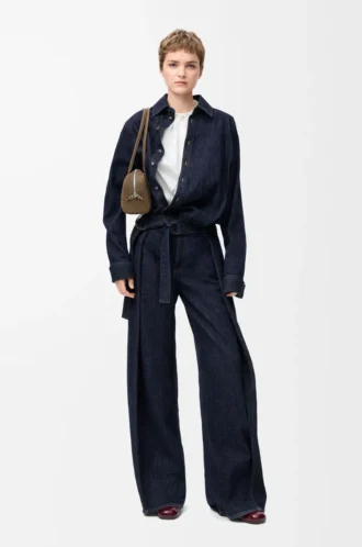 Jeans med bälte i denim Indigo Blue Jeans med bälte i denim Indigo Blue