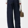 Jeans med bälte i denim Indigo Blue