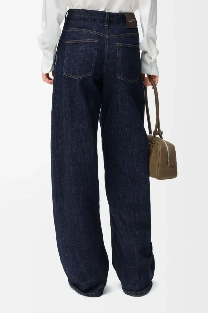 Jeans med bälte i denim Indigo Blue