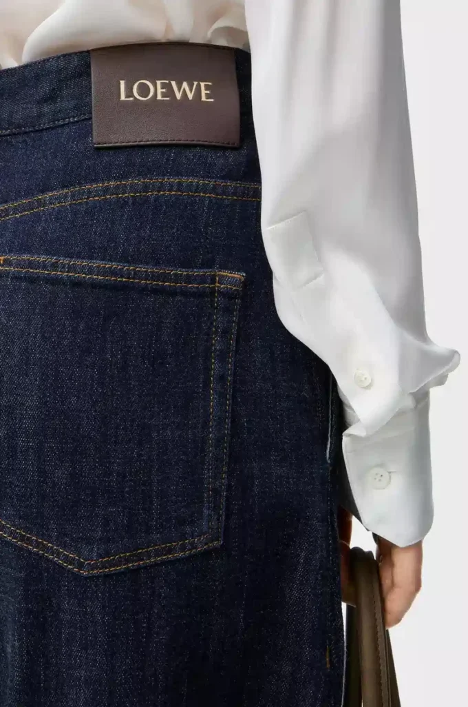 Jeans med bälte i denim Indigo Blue