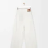 Jeans med omlottdesign i denim. Vit Jeans med omlottdesign i denim. Vit