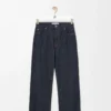 Jeans med uppvikta benslut i denim Rå denim/blå