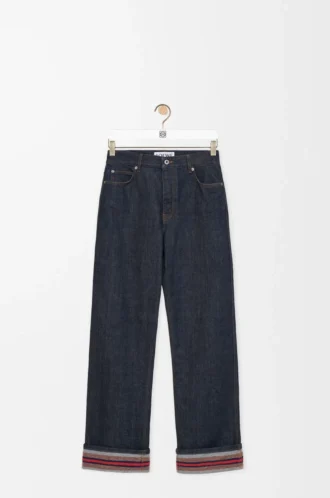 Jeans med uppvikta benslut i denim Rå denim/blå Jeans med uppvikta benslut i denim Rå denim/blå
