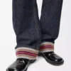Jeans med uppvikta benslut i denim Rå denim/blå