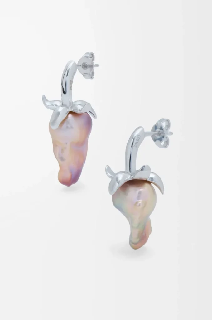 Jordgubbsörhängen i sterlingsilver och pärla Silver/Röd Jordgubbsörhängen i sterlingsilver och pärla Silver/Röd