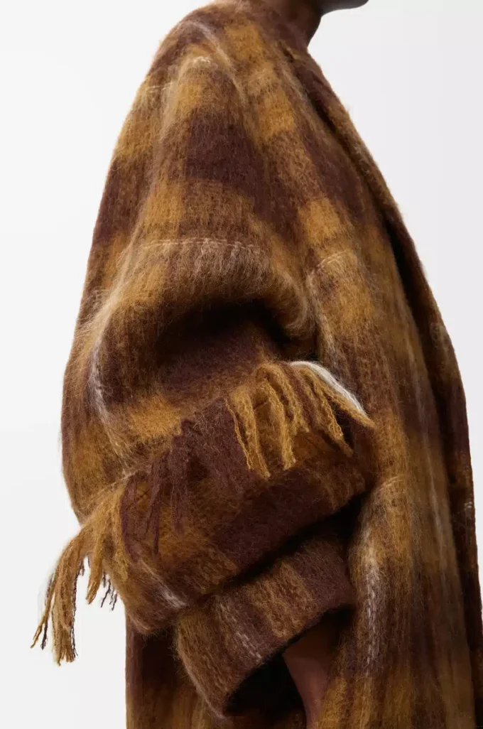 Kappa i mohair- och ullblandning Gul/Flerfärgad Kappa i mohair- och ullblandning Gul/Flerfärgad
