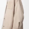 Kappa i ull och kashmir Sandstone/Vit Kappa i ull och kashmir Sandstone/Vit