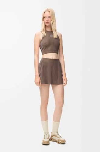 Kjol i teknisk jersey, brun/rosa Kjol i teknisk jersey, brun/rosa