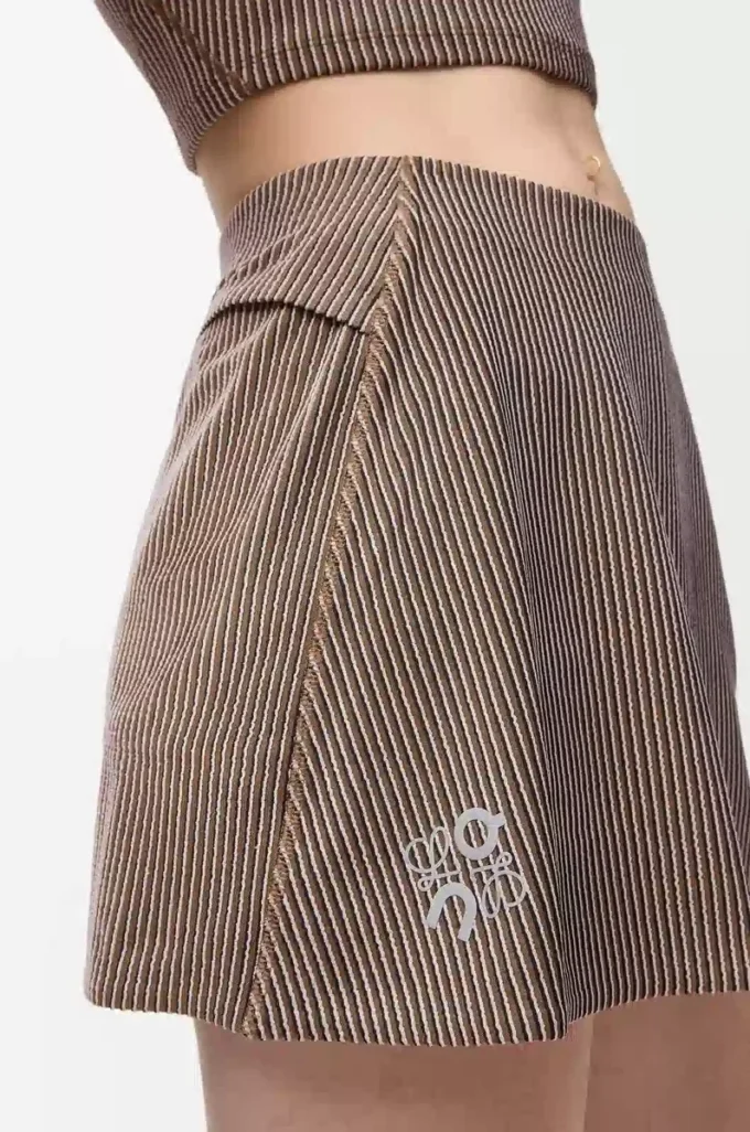 Kjol i teknisk jersey, brun/rosa Kjol i teknisk jersey, brun/rosa