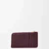 Knot kortplånbok i glänsande nappa kalvskinn Dark Burgundy/Light Citrine