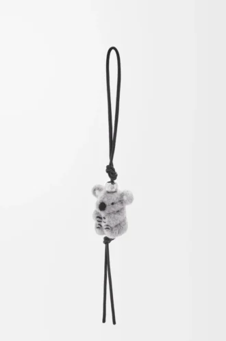 Koala-berlock i filt och kalvskinn, ljusgrå/svart Koala-berlock i filt och kalvskinn, ljusgrå/svart