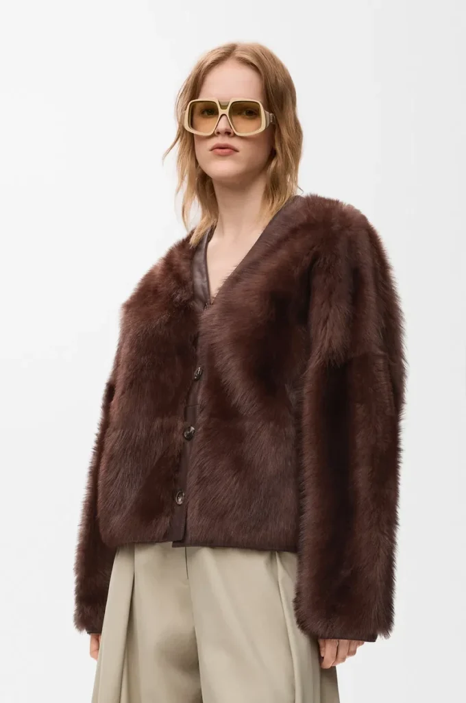 Kofta i shearling Brun Kofta i shearling Brun
