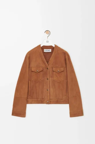 Kofta i toffeefärgad shearling