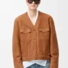 Kofta i toffeefärgad shearling Kofta i toffeefärgad shearling
