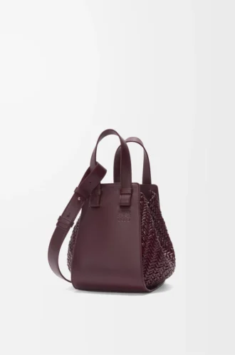Kompakt Hammock-väska i kalvskinn, mörk burgundy