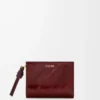 Kompakt plånbok med knut i ål Dark Burgundy Kompakt plånbok med knut i ål Dark Burgundy