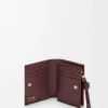 Kompakt plånbok med knut i ål Dark Burgundy Kompakt plånbok med knut i ål Dark Burgundy