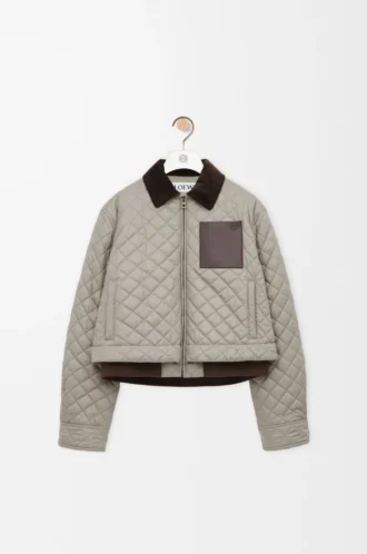 Kort jacka i tekniskt tyg Medium Grey