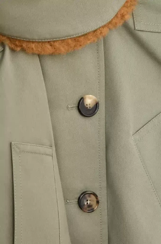 Kort parkas i bomull Khaki Green Kort parkas i bomull Khaki Green