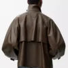Kort parkas i nappa kalvskinn Mörkgrön Kort parkas i nappa kalvskinn Mörkgrön