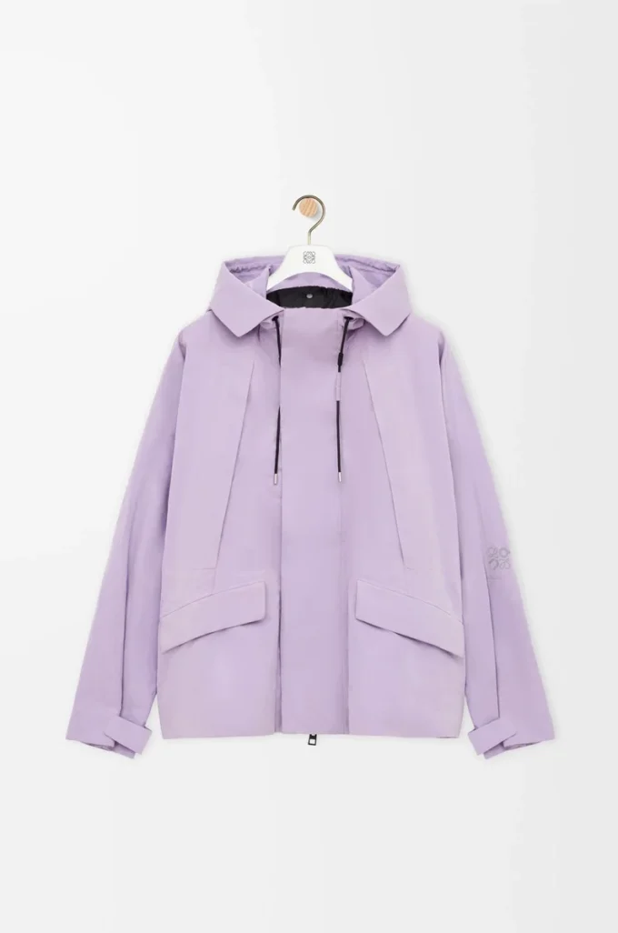 Kort parkas i teknisk bomull Lila Kort parkas i teknisk bomull Lila