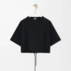 Kort T-shirt i bomull Svart Kort T-shirt i bomull Svart