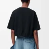 Kort T-shirt i bomull Svart Kort T-shirt i bomull Svart