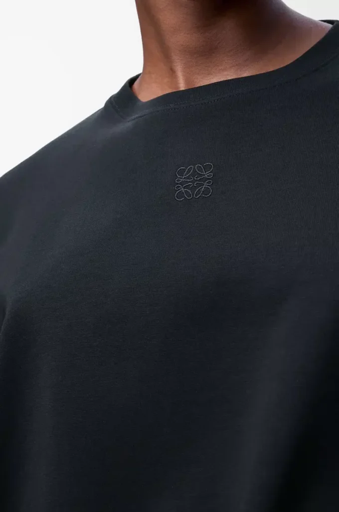 Kort T-shirt i bomull Svart Kort T-shirt i bomull Svart