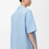 Kortärmad skjorta i bomull, ljusblå