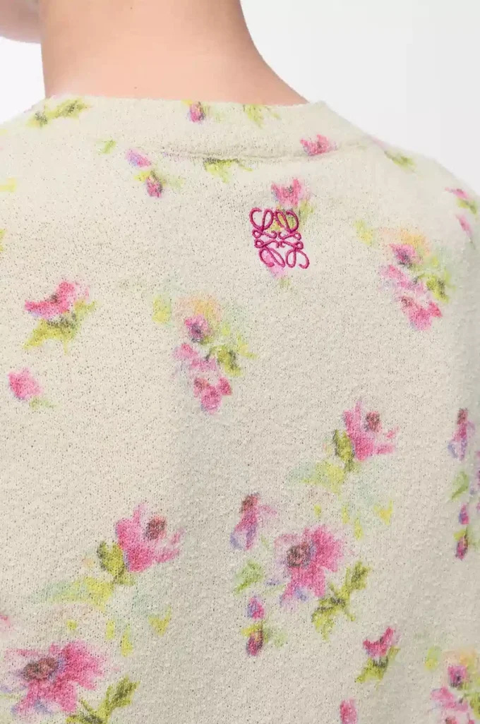 Kortärmad tröja i bomullsblandning Vit/Rosa Kortärmad tröja i bomullsblandning Vit/Rosa