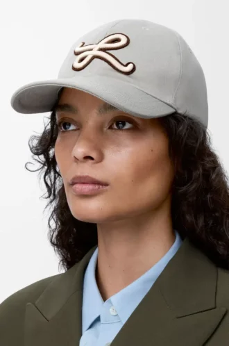 L-lappkeps i bomull Shell Grey