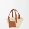 Liten Basket-väska i palmblad och kalvskinn Natur/Tan Liten Basket-väska i palmblad och kalvskinn Natur/Tan