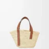 Liten Basket-väska i palmblad och kalvskinn Natur/Tan Liten Basket-väska i palmblad och kalvskinn Natur/Tan