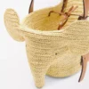 Liten Elephant-korg i raffia och kalvskinn Natur/Tan Liten Elephant-korg i raffia och kalvskinn Natur/Tan