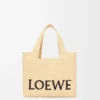 Liten LOEWE Font-väska i raffia Natur