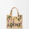 Liten LOEWE Font-väska i raffia Natur