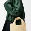 Liten LOEWE Font-väska i raffia Natur