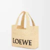 Liten LOEWE Font-väska i raffia Natur