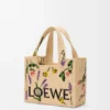 Liten LOEWE Font-väska i raffia Natur