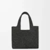 Liten LOEWE Font-väska i raffia Svart