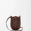 Liten Nest Basket-väska i kalvskinn Chestnut