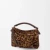 Liten Puzzle Edge-väska i tryckt shearling Beige/Brown Liten Puzzle Edge-väska i tryckt shearling Beige/Brown