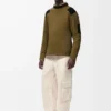 Långärmad topp i bomullsblandning Khaki/Svart Långärmad topp i bomullsblandning Khaki/Svart